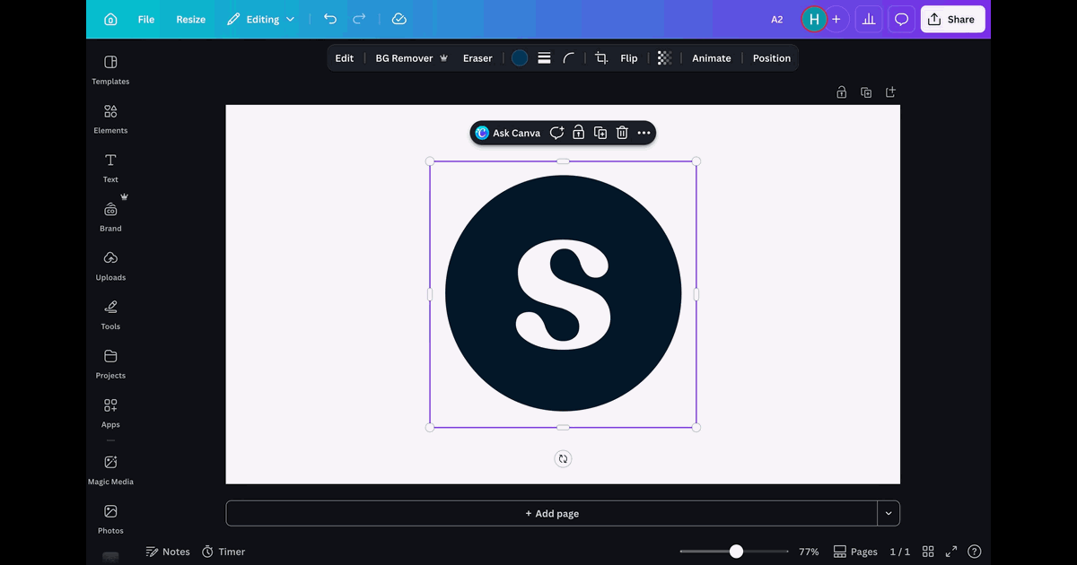 How to Invert Colors in Canva screenshot