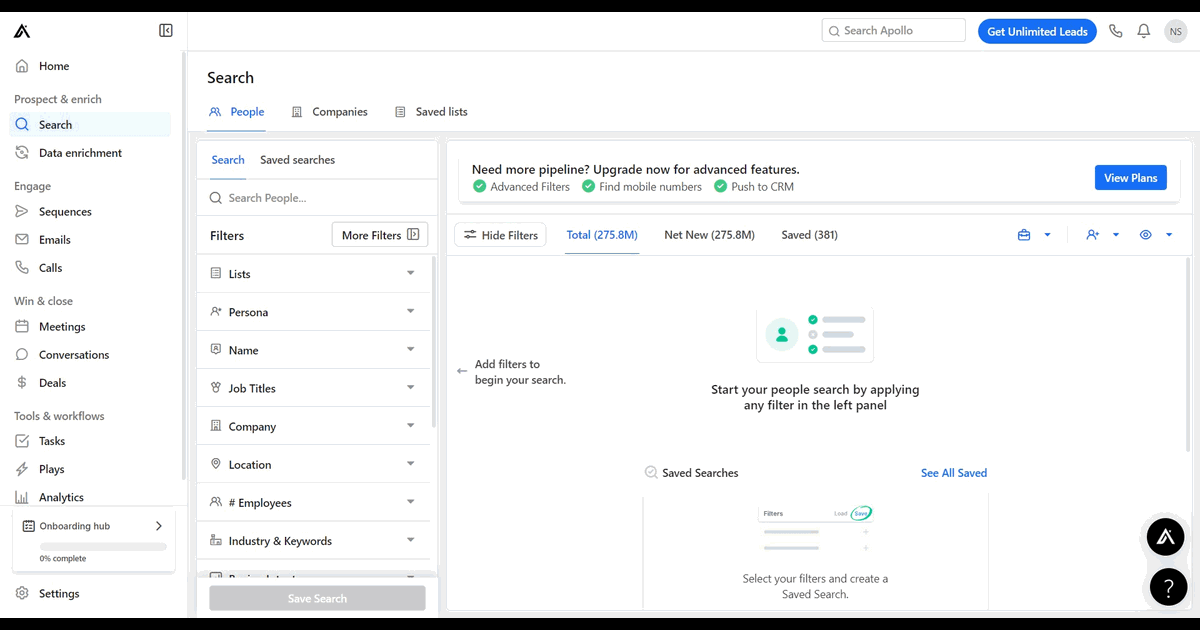 How to link an email address to your Apollo.io account screenshot