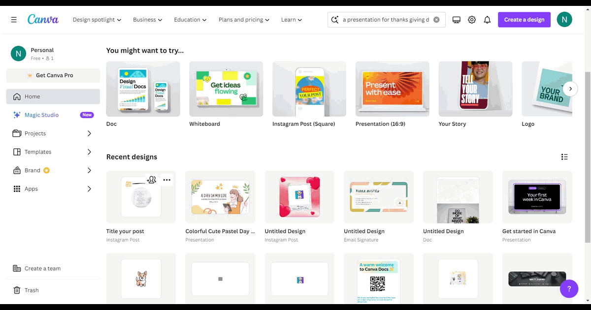 How to add tables in Canva screenshot