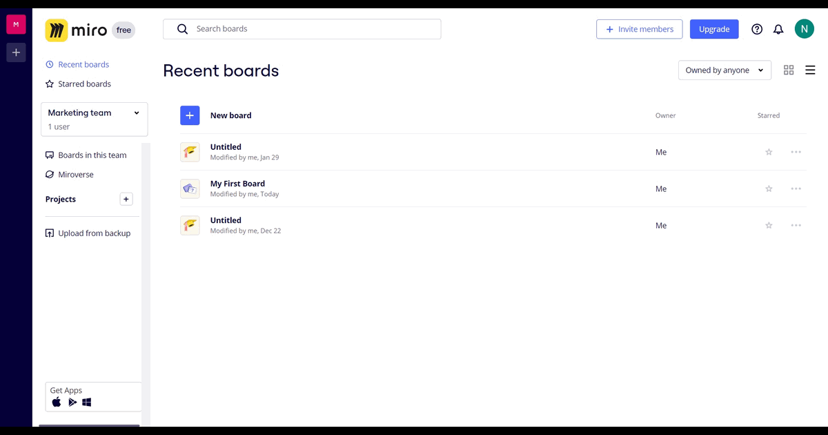 How to delete a board in Miro screenshot