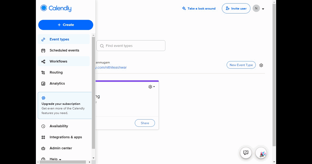 How to create workflows in Calendly screenshot