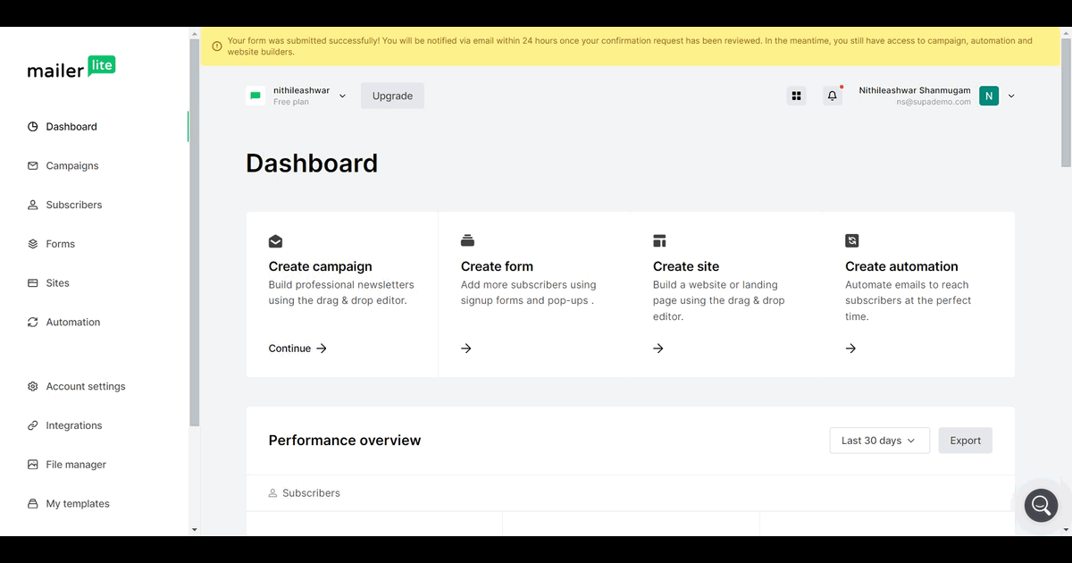 How to create a campaign in MailerLite screenshot
