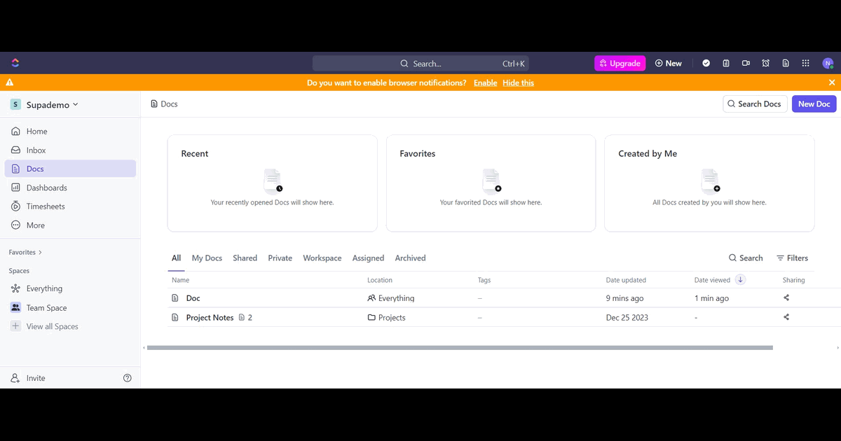 How to invite people to your ClickUp workspace screenshot
