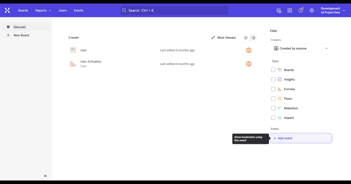 How to add an event in Mixpanel screenshot