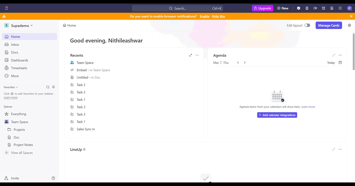 How to share docs privately in ClickUp screenshot