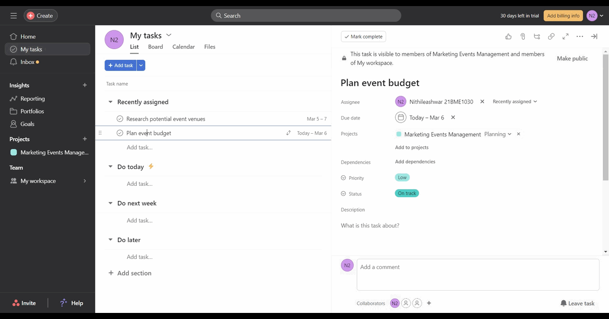 How to add an attachment on a task in Asana screenshot
