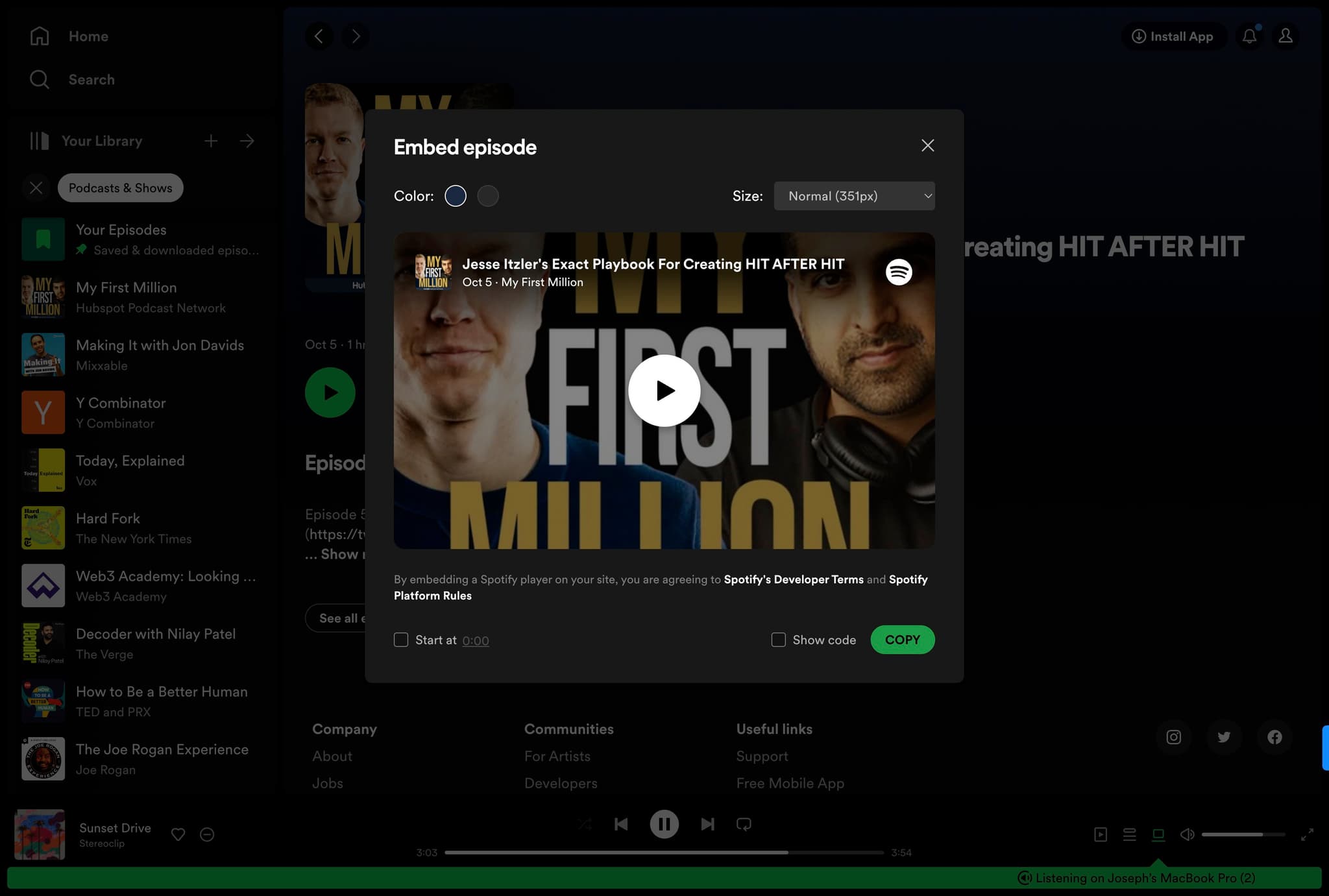Copy the embed link