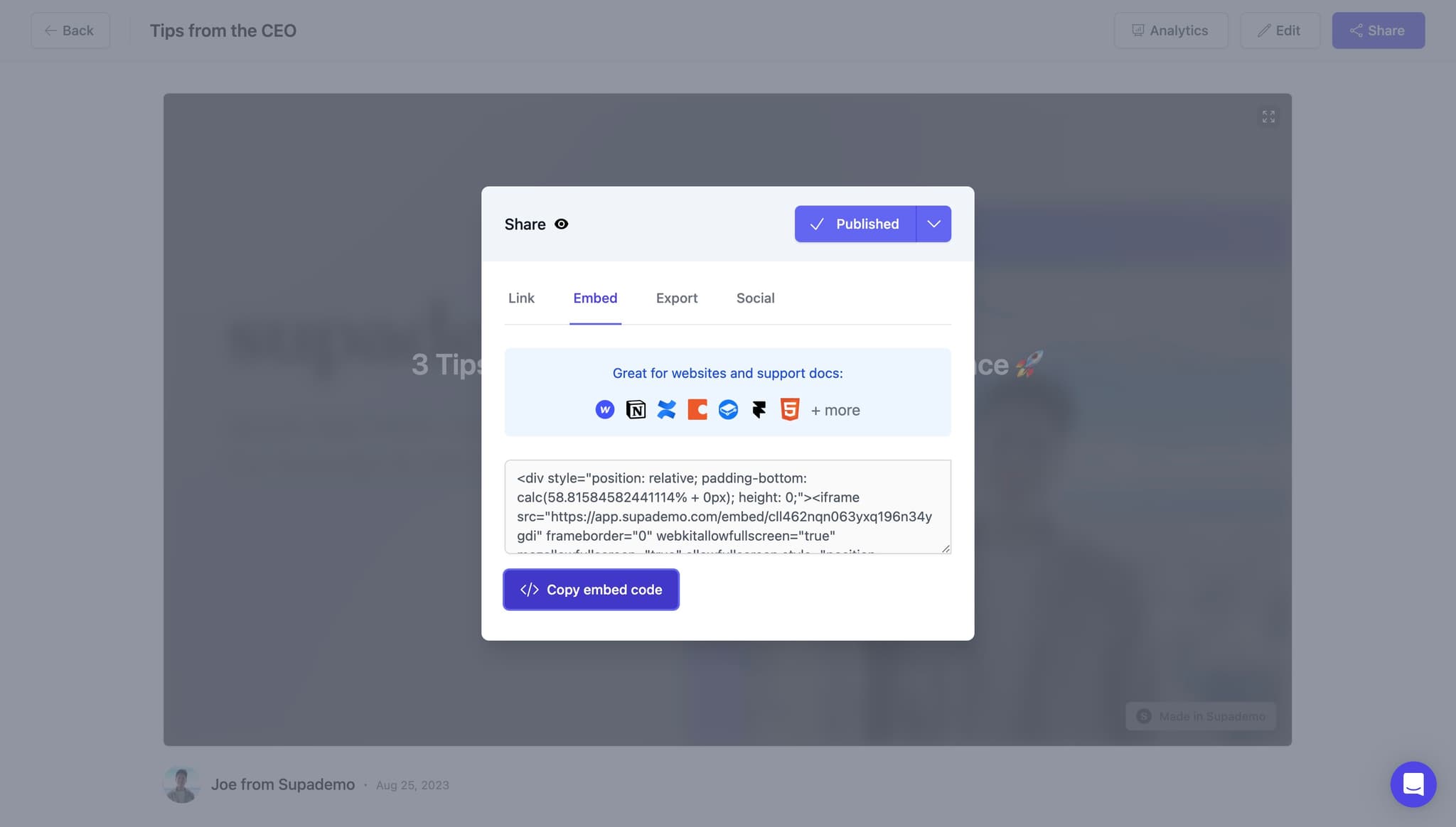 Copy the embed code