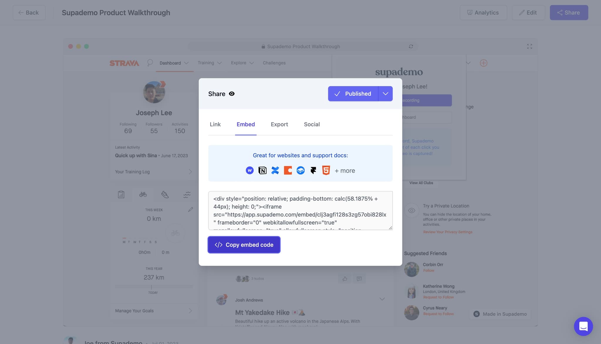 Copy embed code