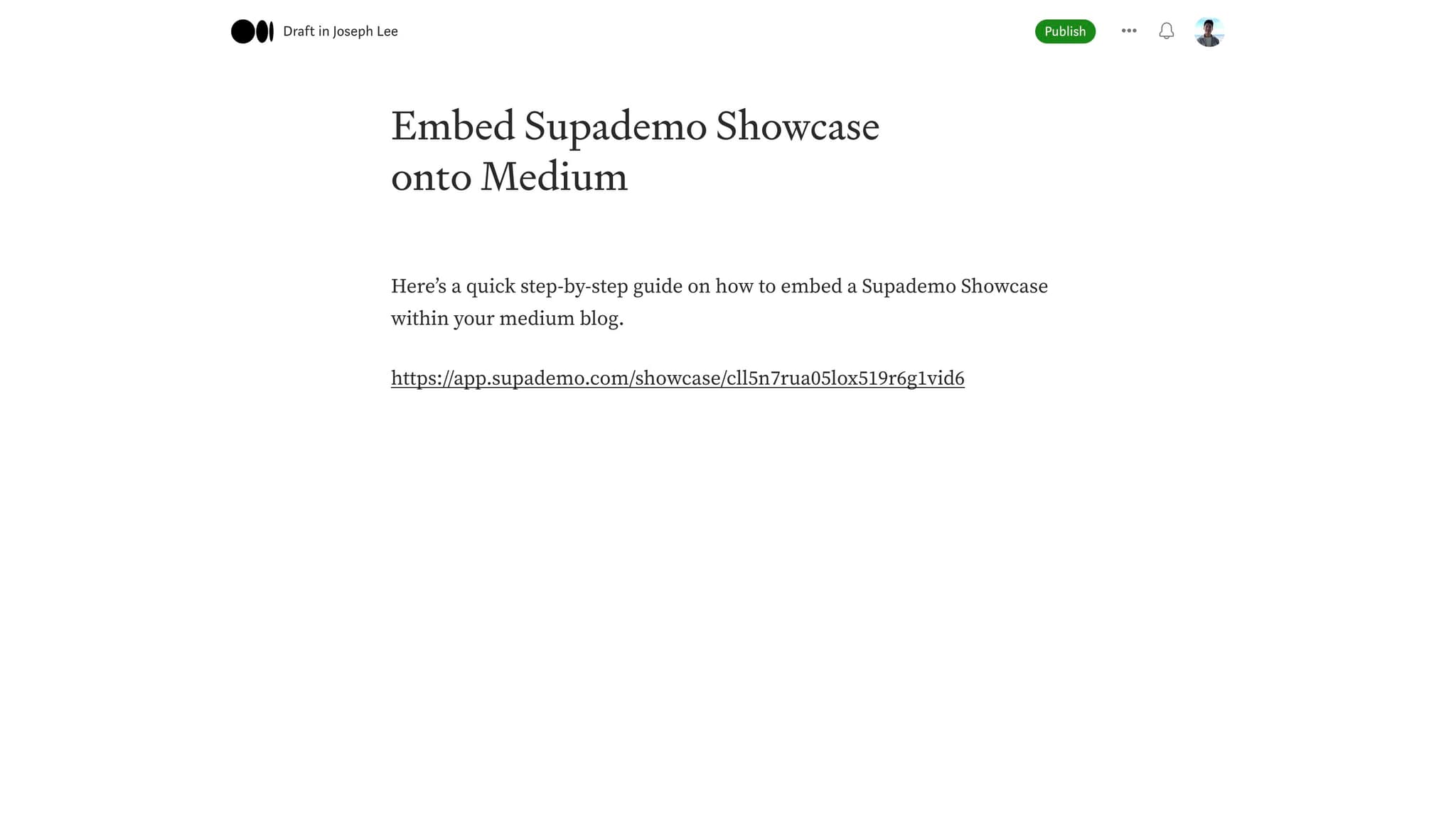 Paste the demo URL