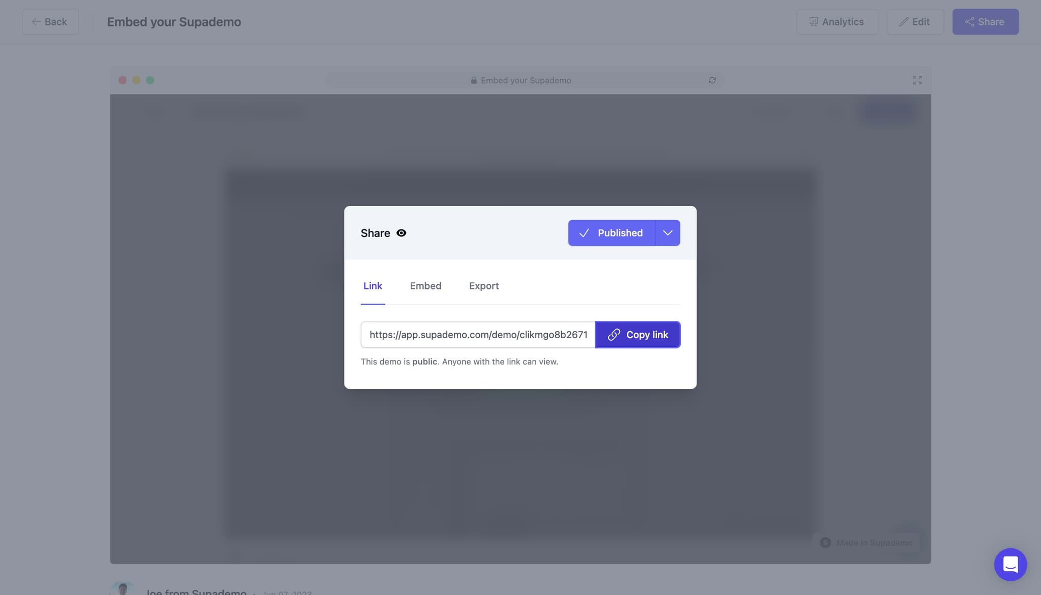 Copy the embed link