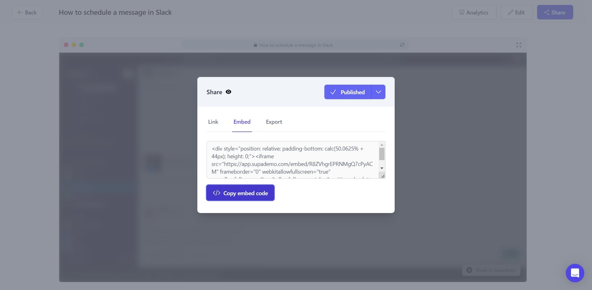 Copy embed code