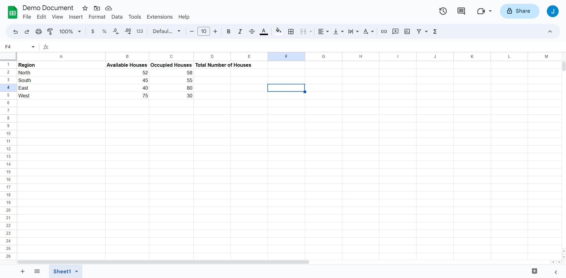 Select the target cell for your formula