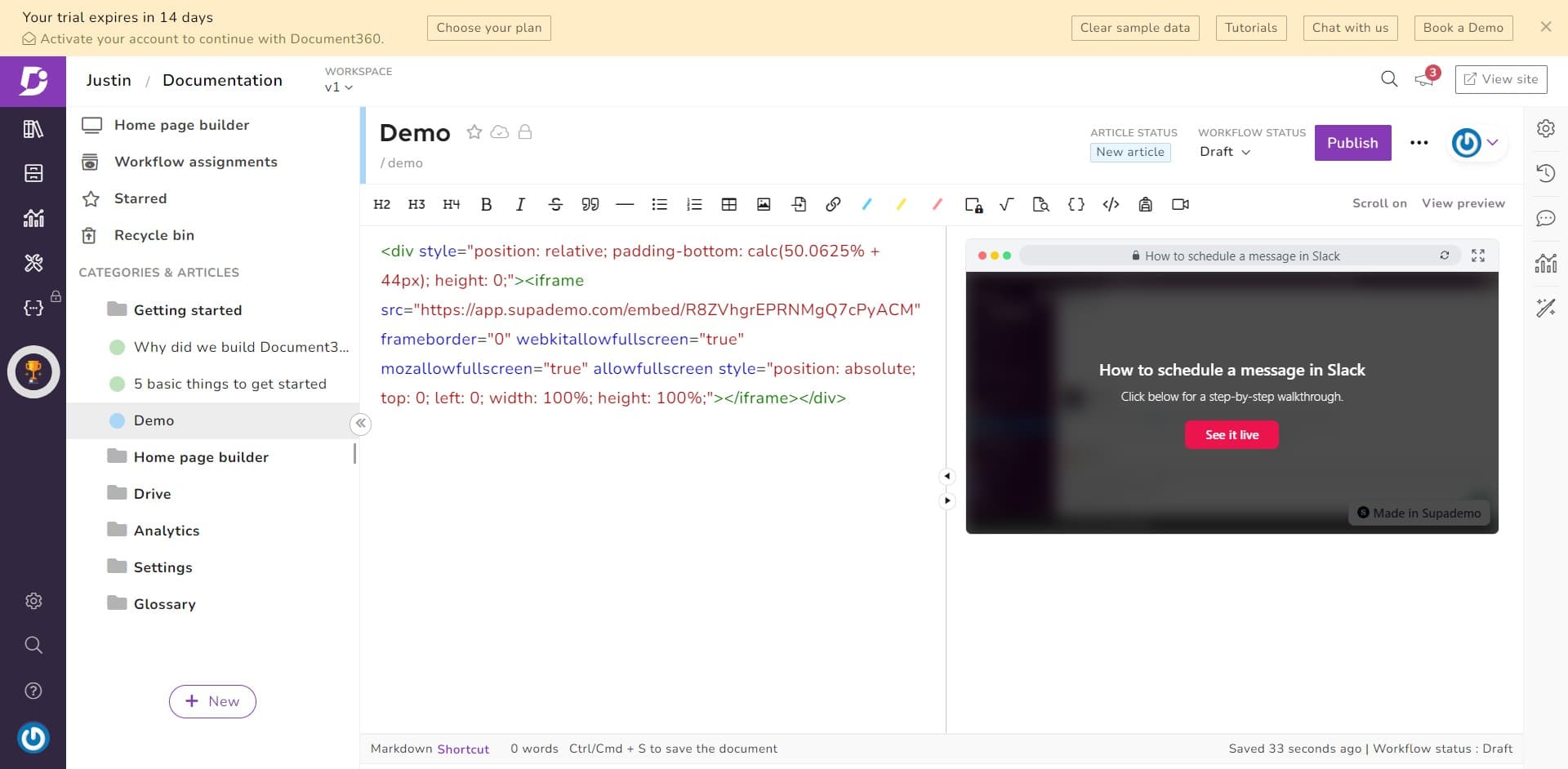 Paste the embed code