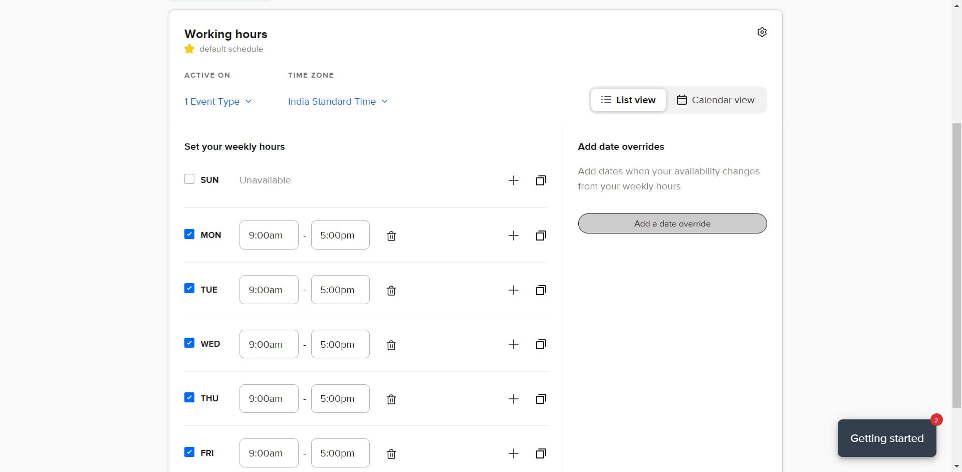 Add a date override