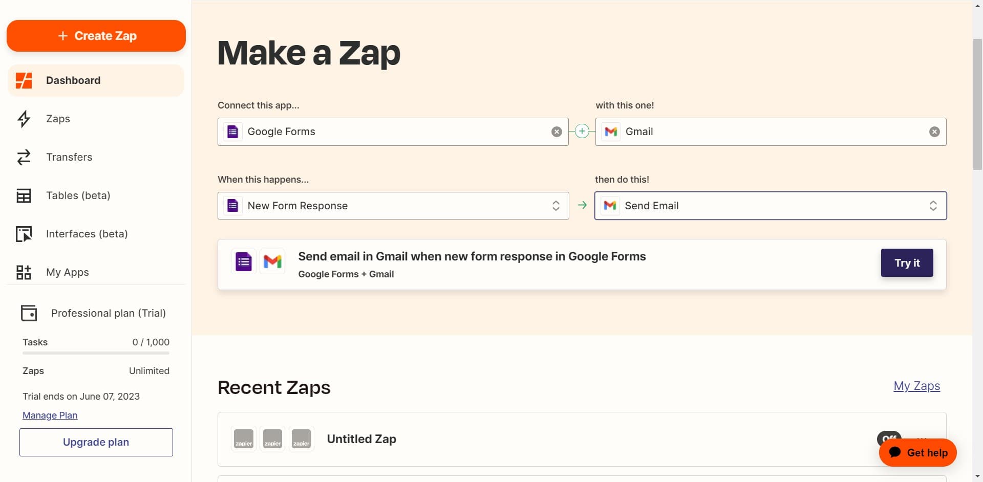 Test your zap