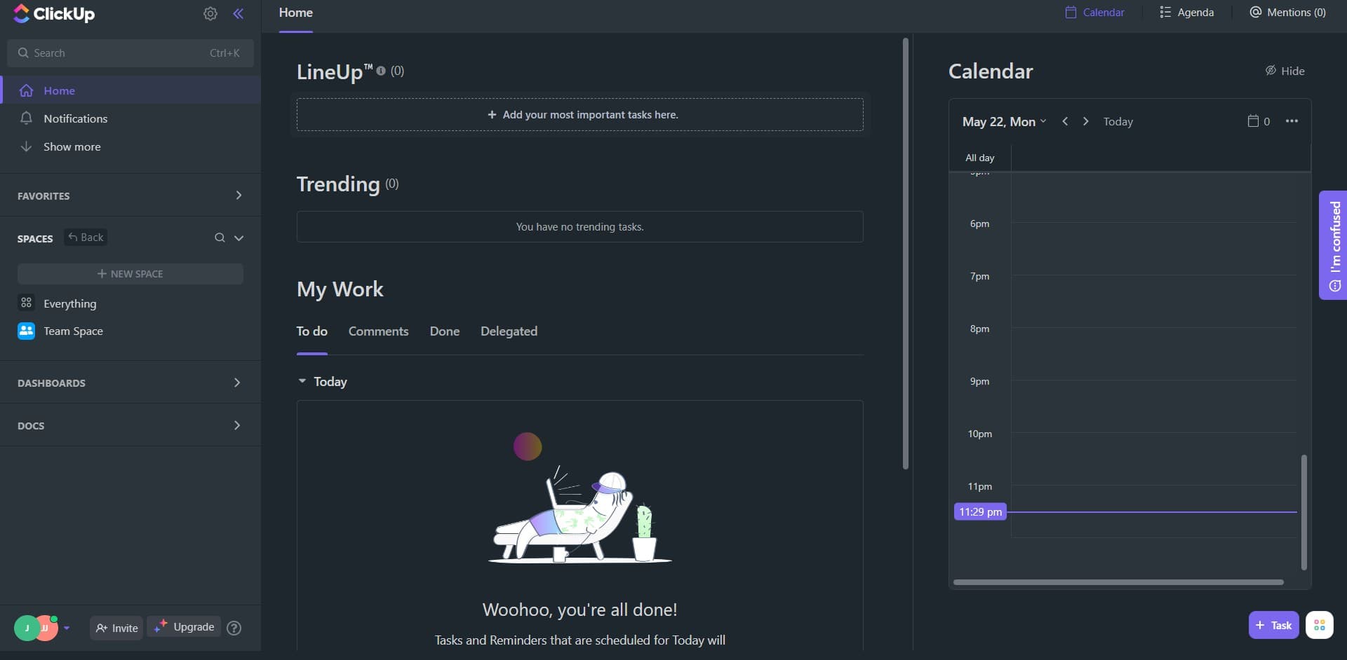 Access your workspace profile