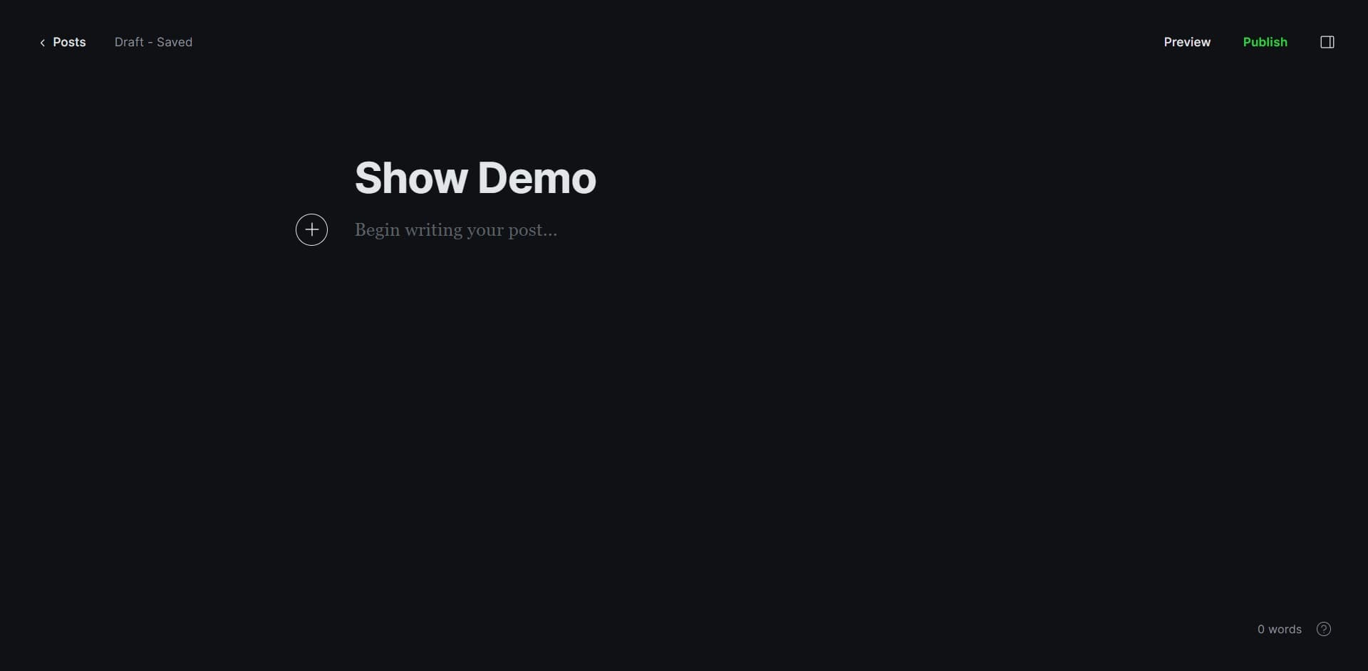 Navigate to Ghost editor