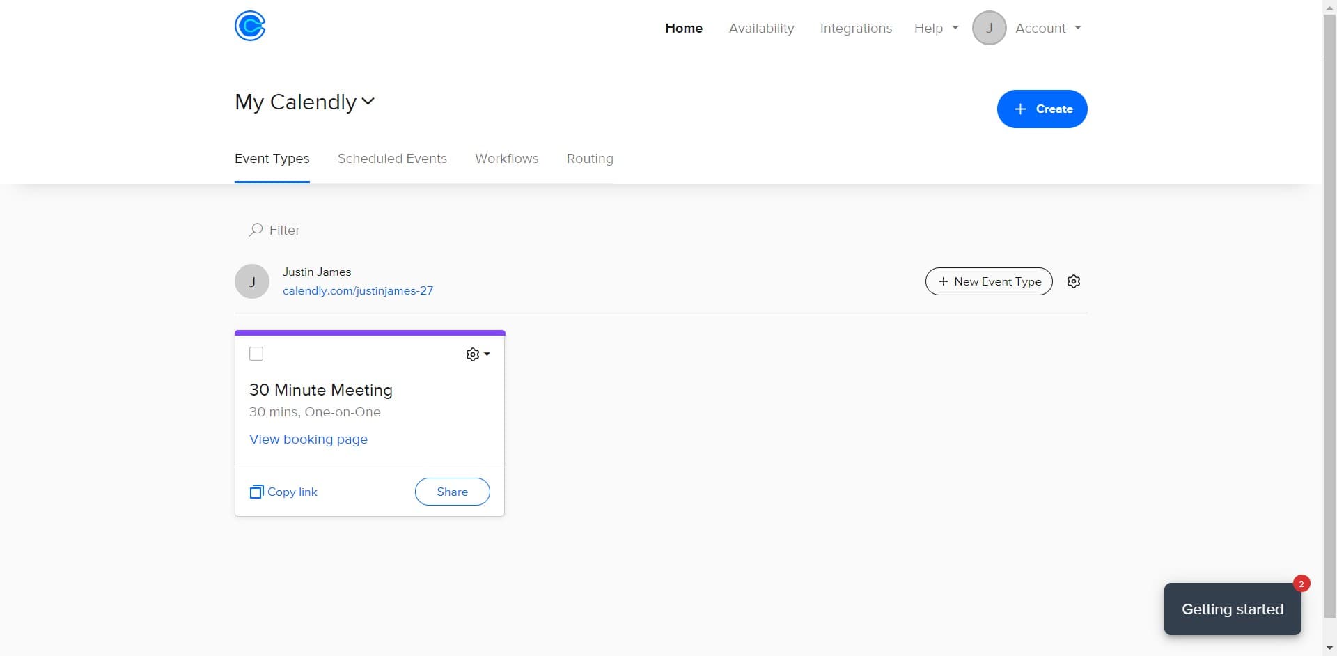 Access My Calendly settings