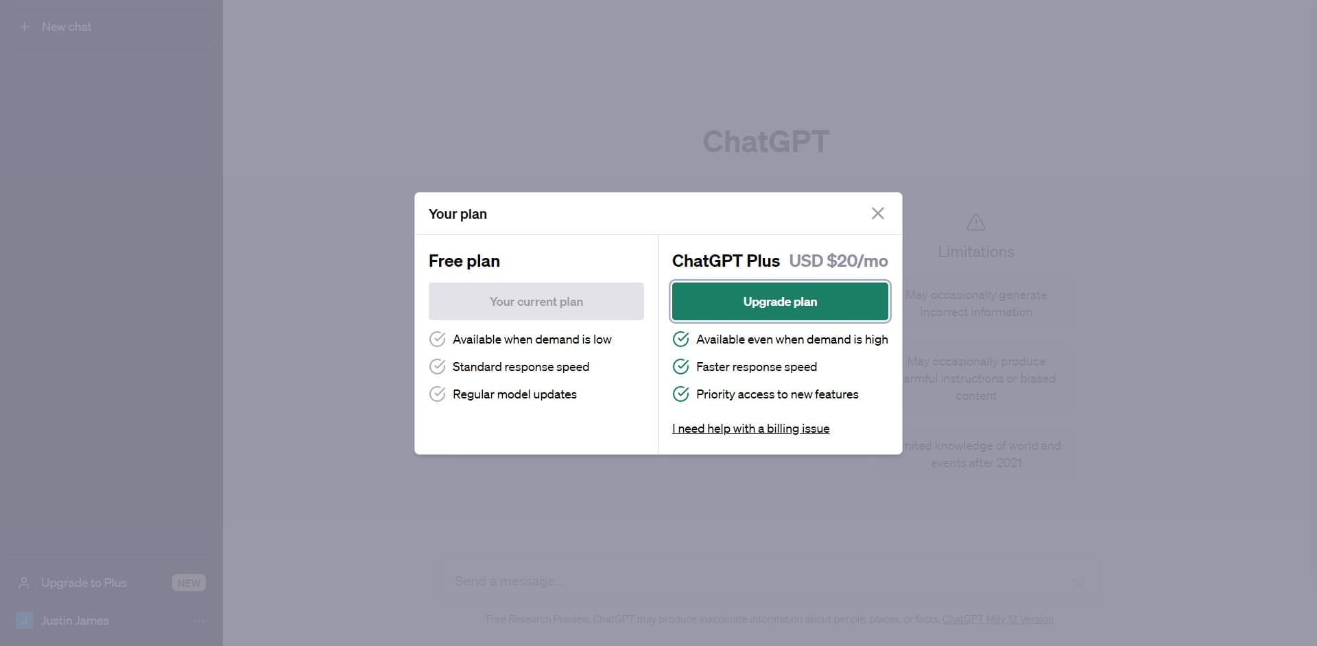 Click on Upgrade plan