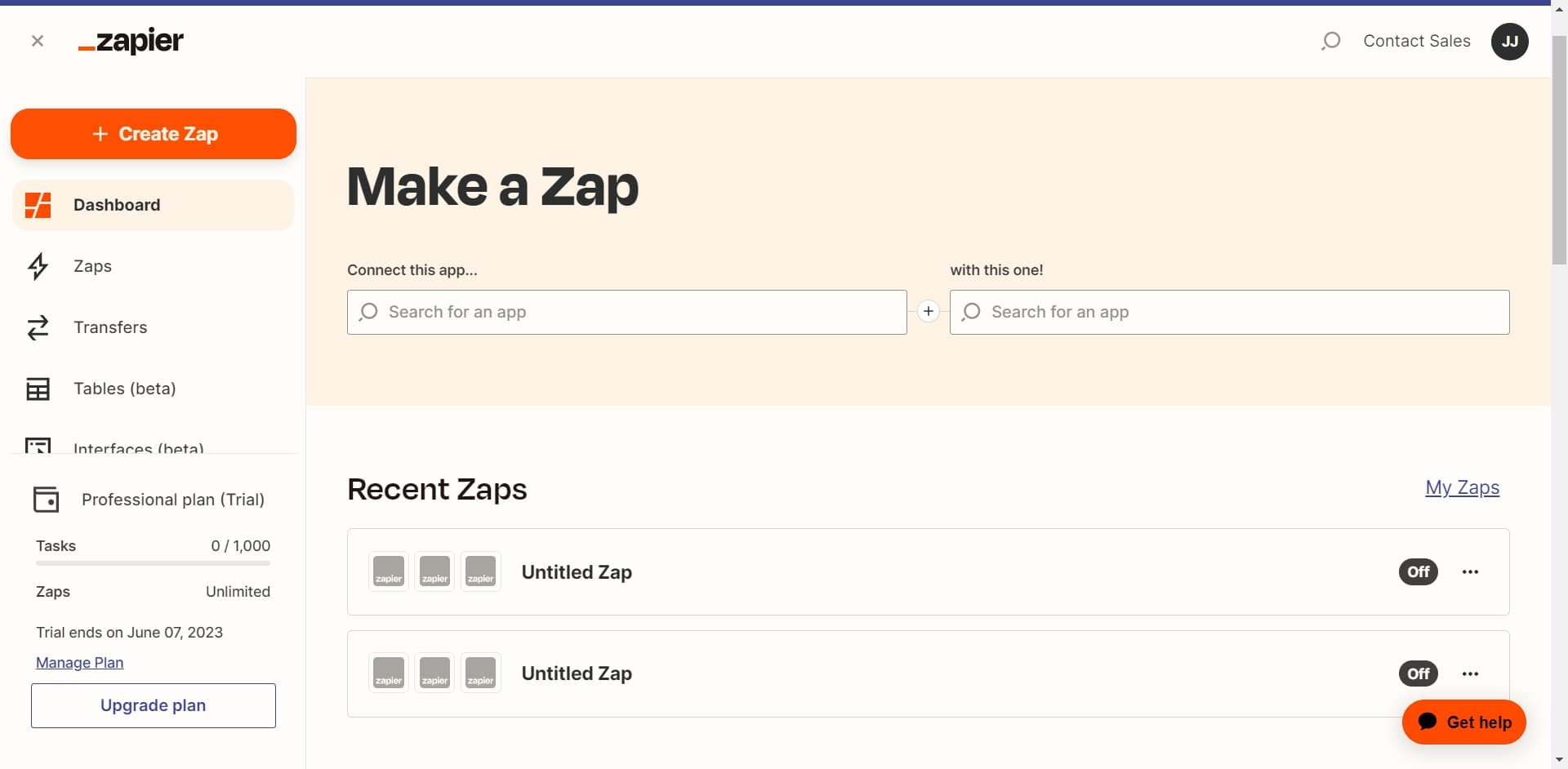 Click on Create Zap