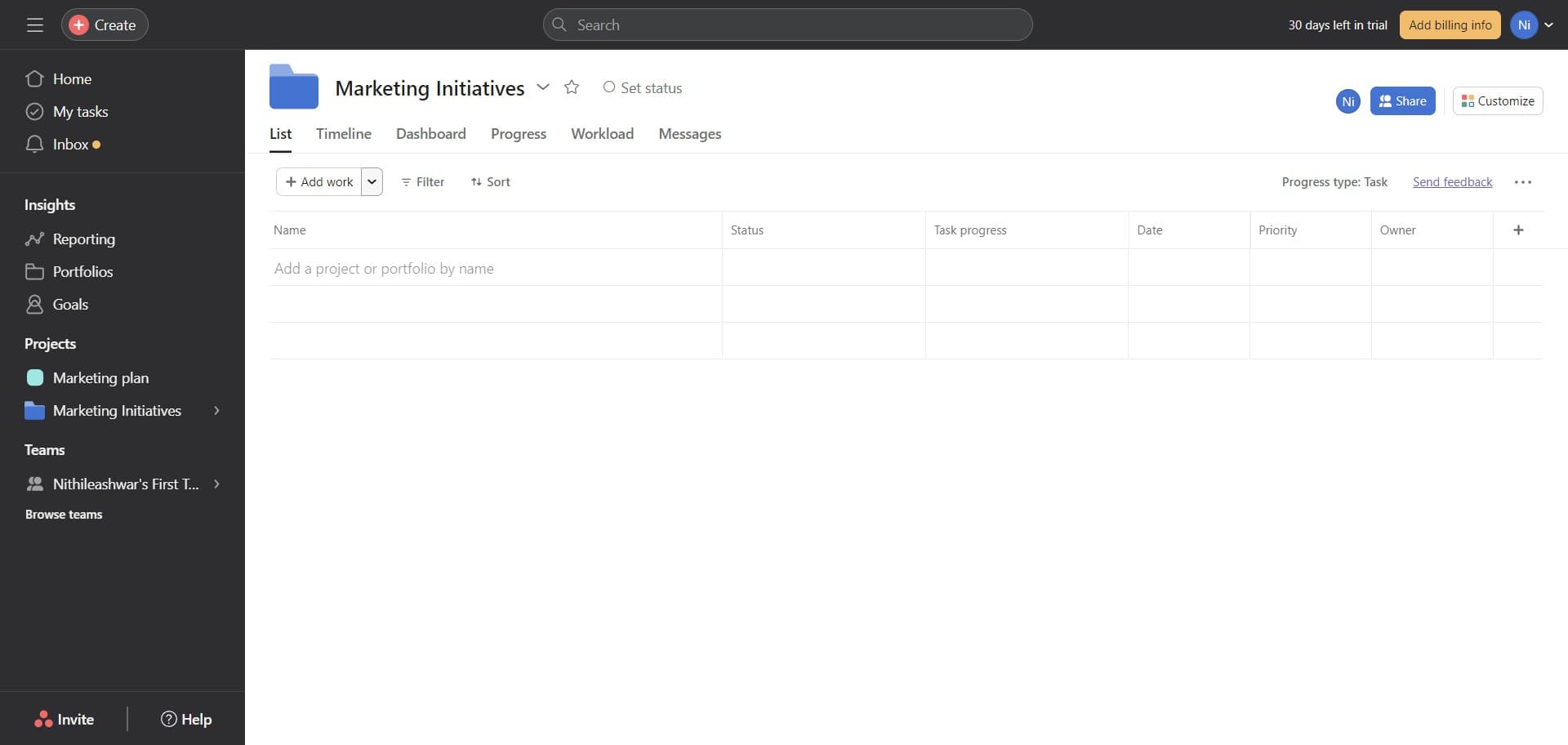 Confirm portfolio creation