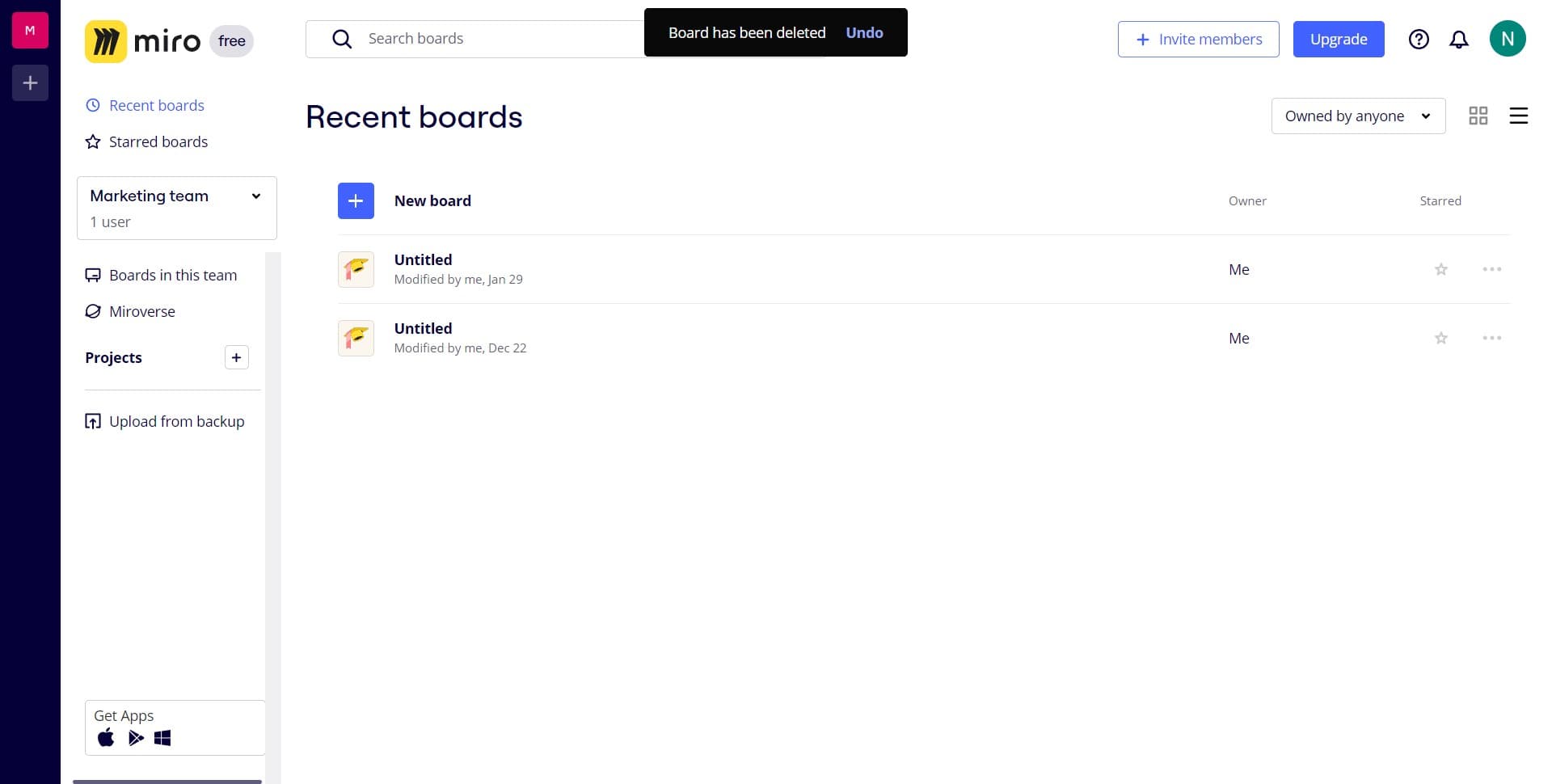 Click on Undo