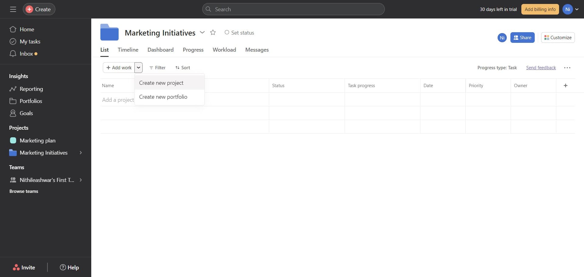 Add a new project to portfolio