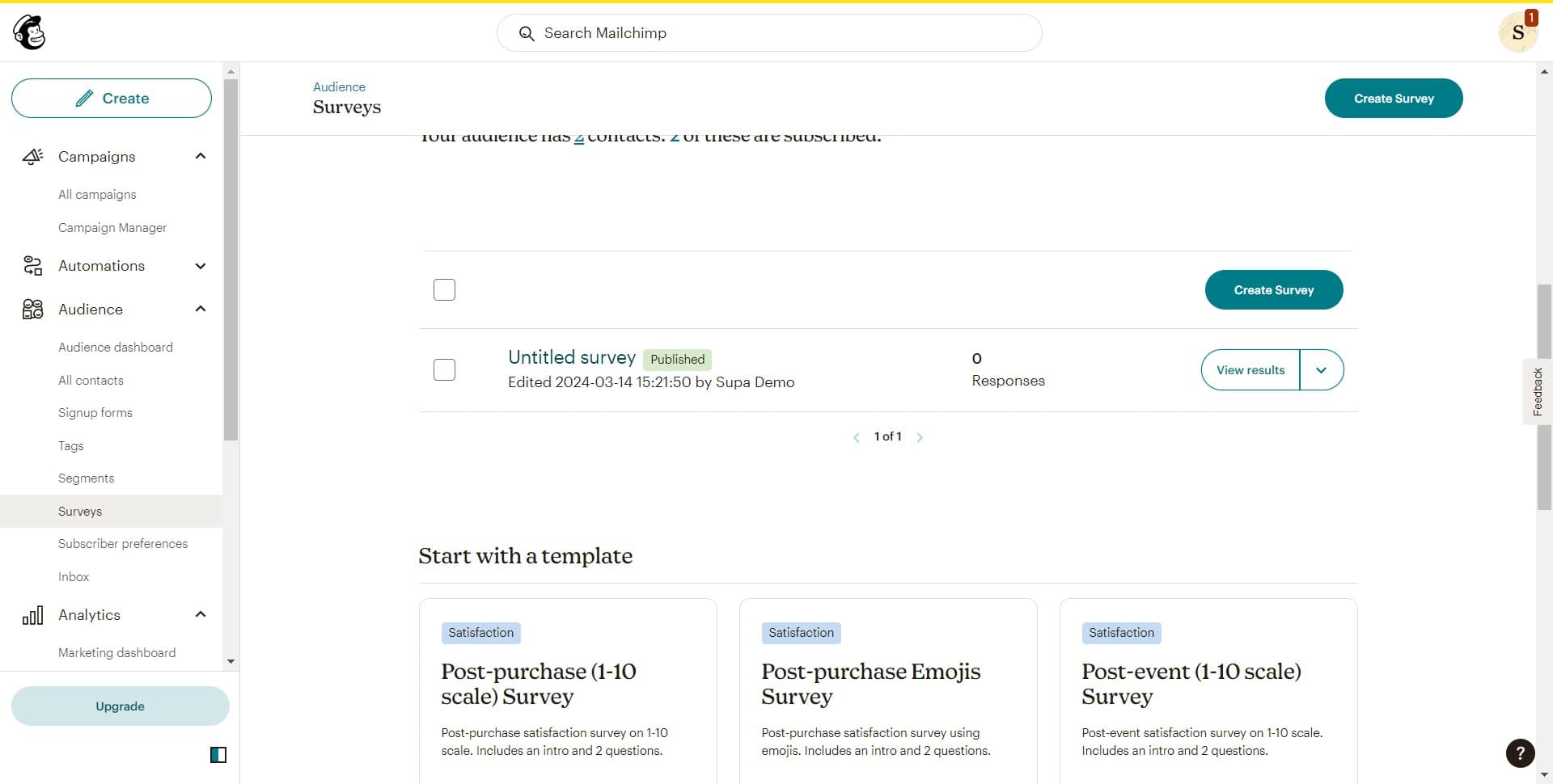 Select your survey