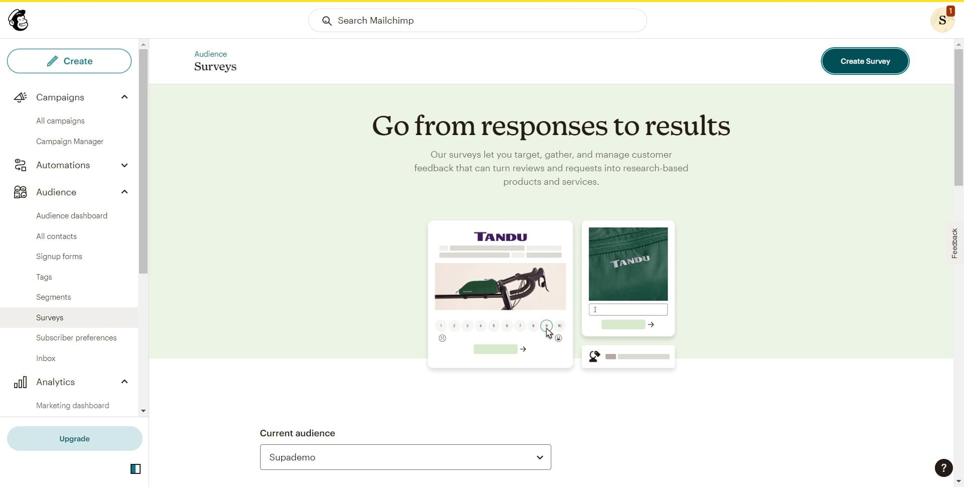 Click Create Survey
