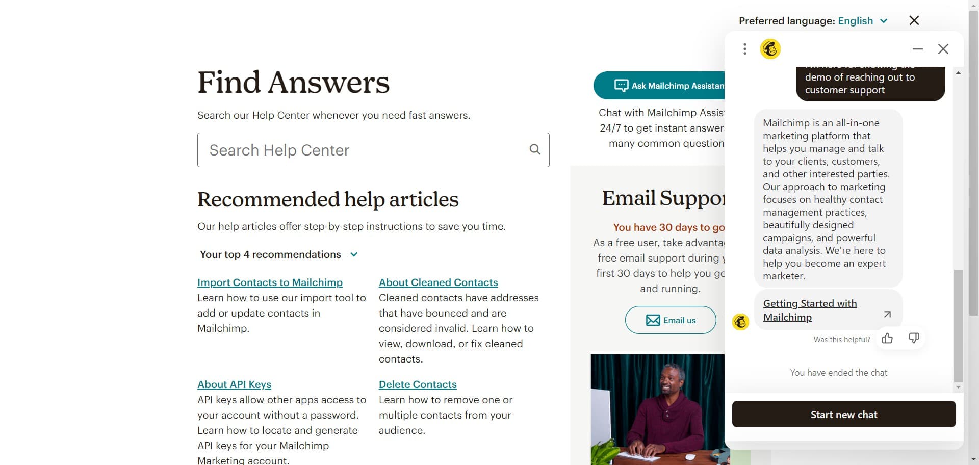 Confirm Ask Mailchimp Assistant