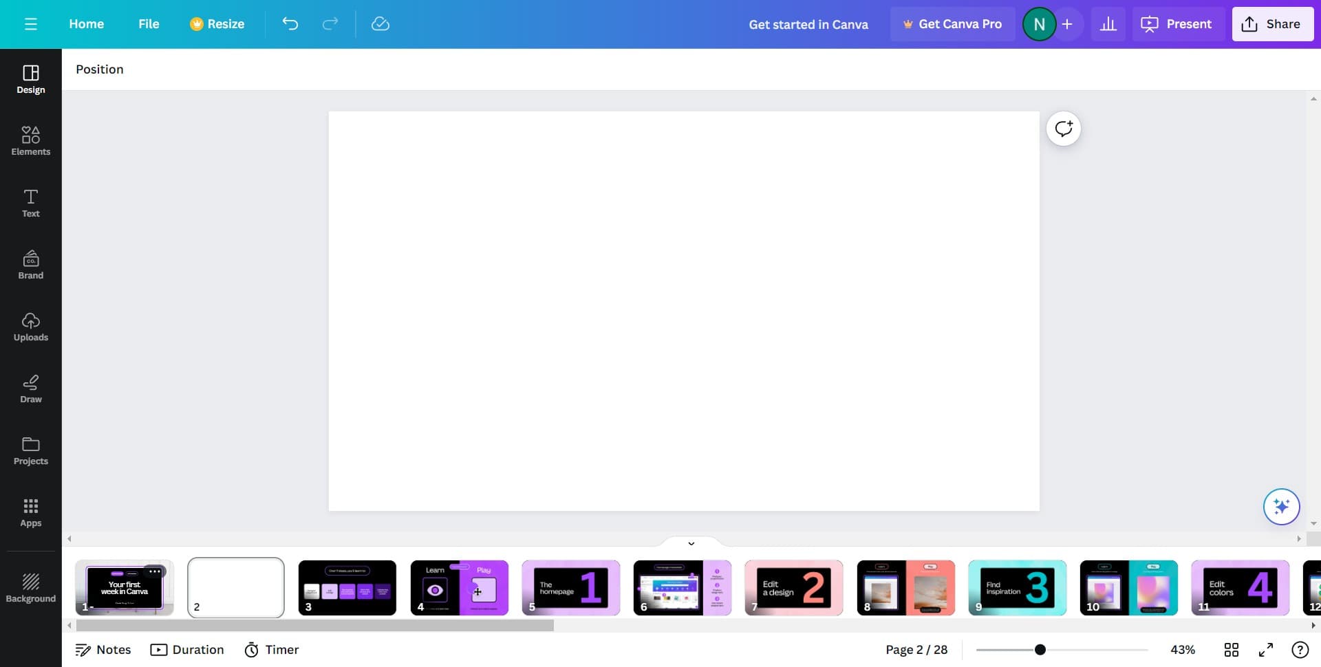 Click on Design