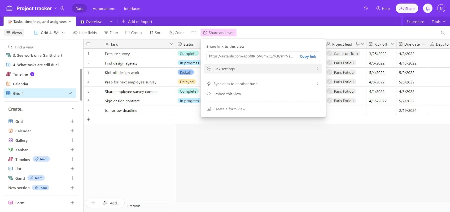 Open link settings