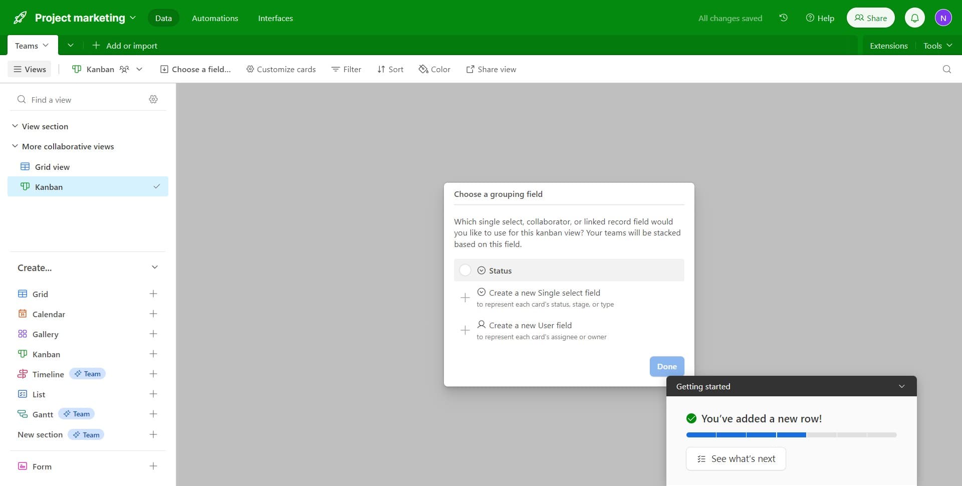 Confirm view setup