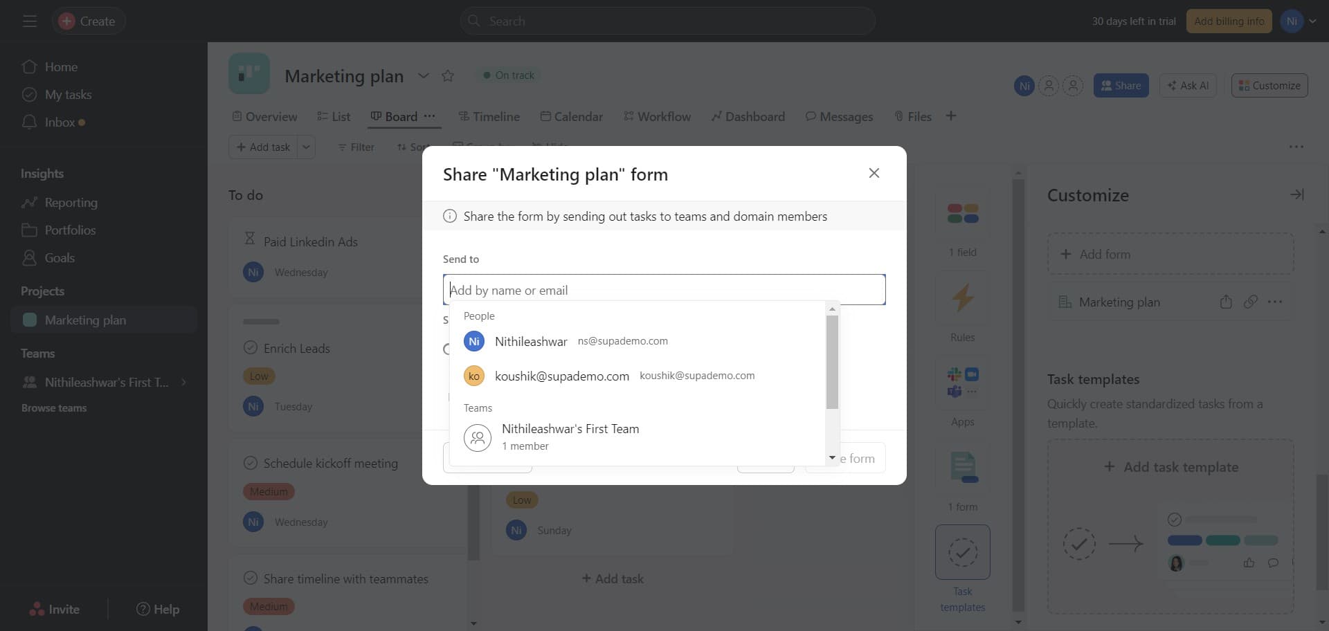 Finalize form setup