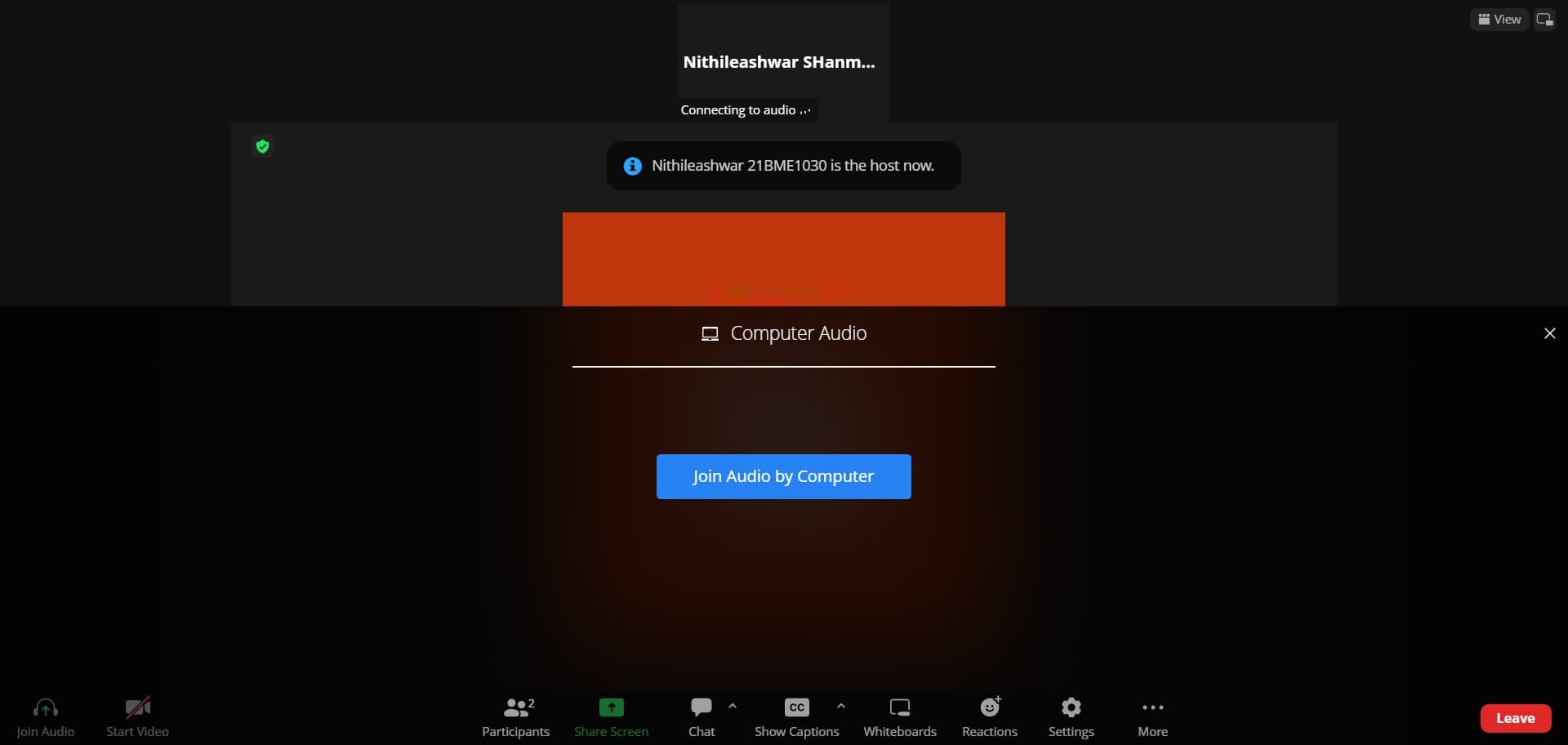 Select Join Audio by Computer