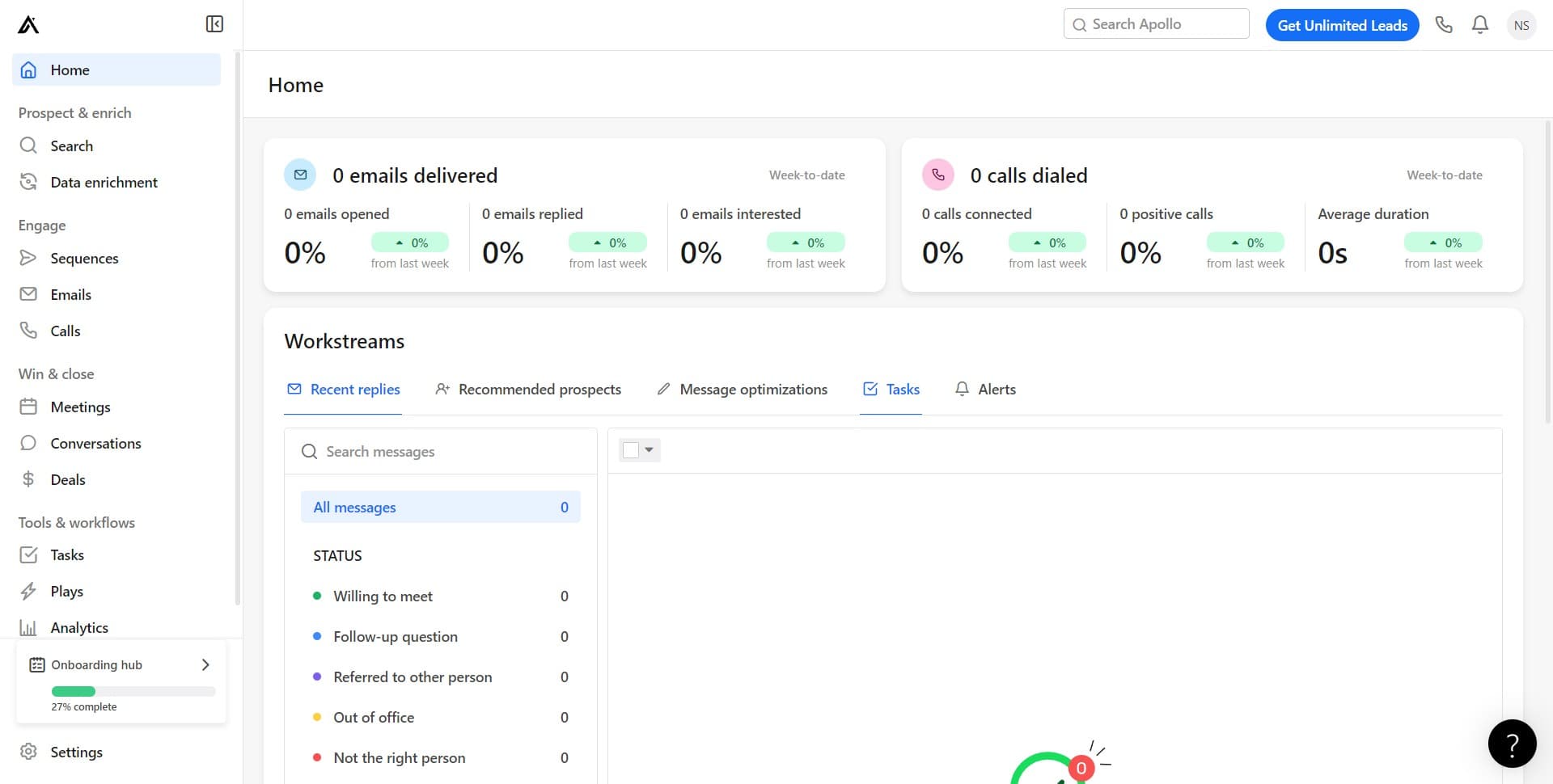 Click on Tasks