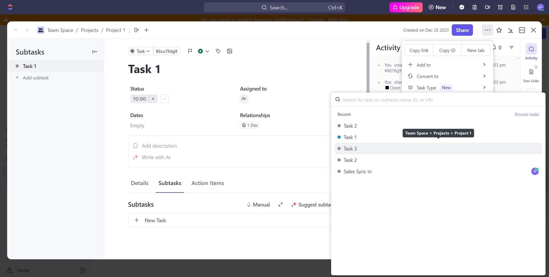 Select the blocking task