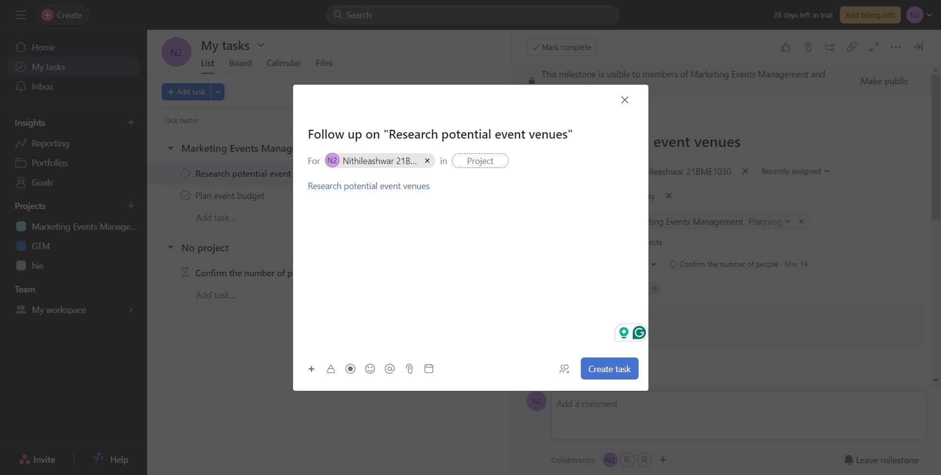 Name the follow-up task