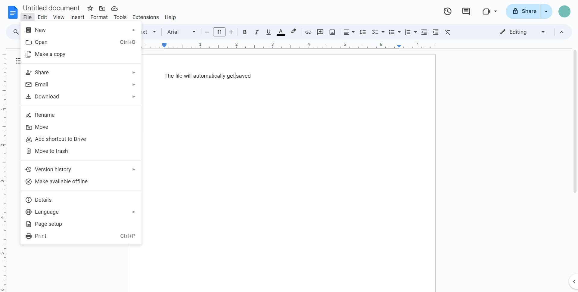 Click on File menu