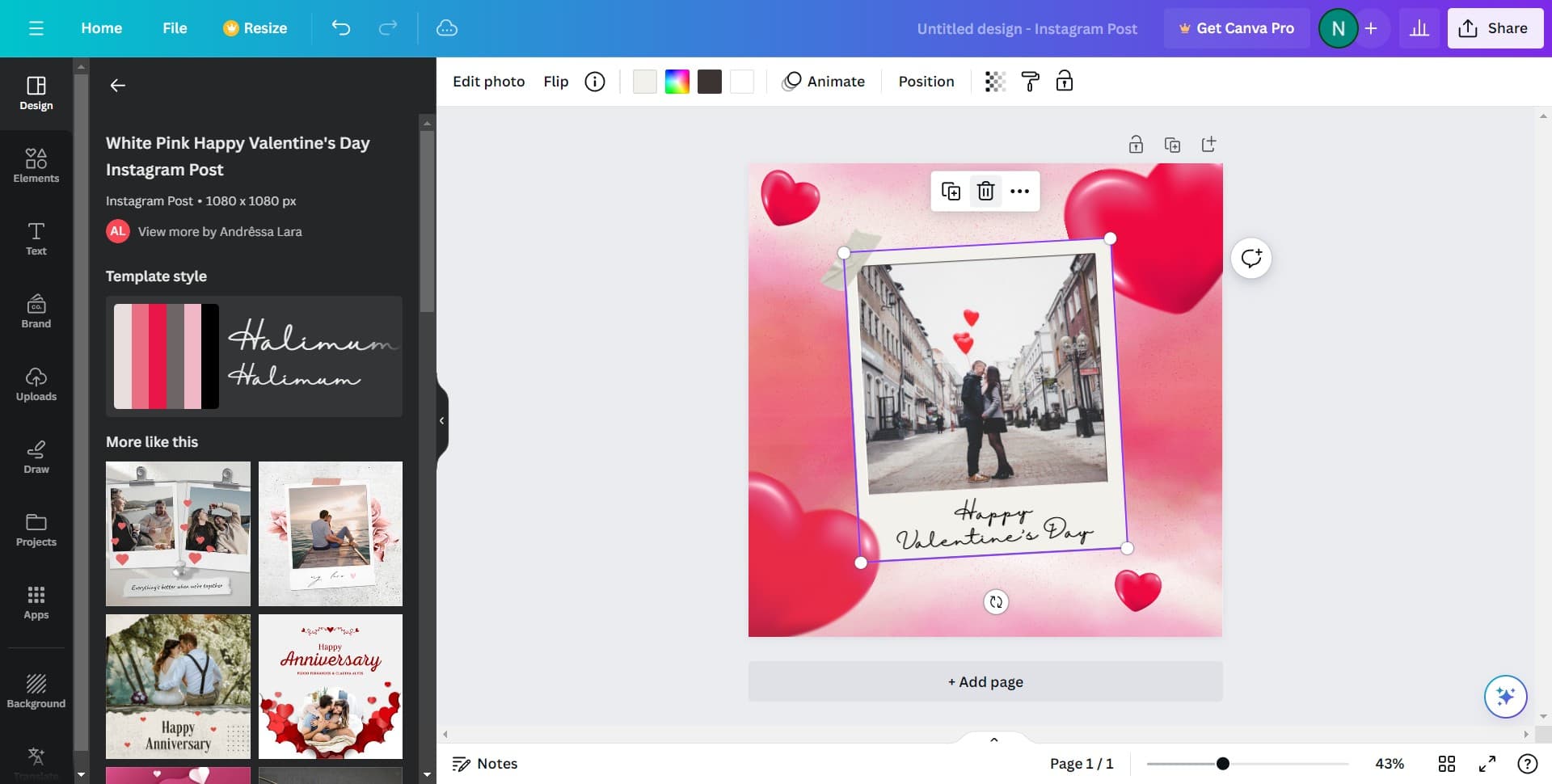Customize the template elements