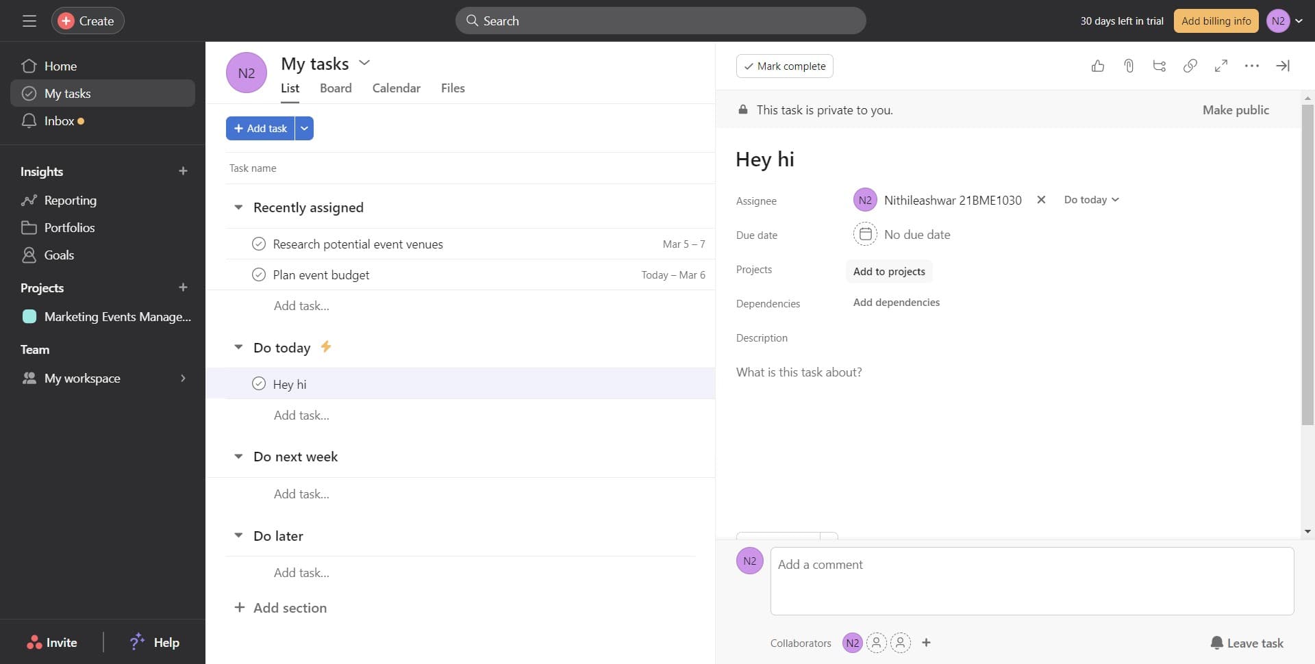 Select Add to projects