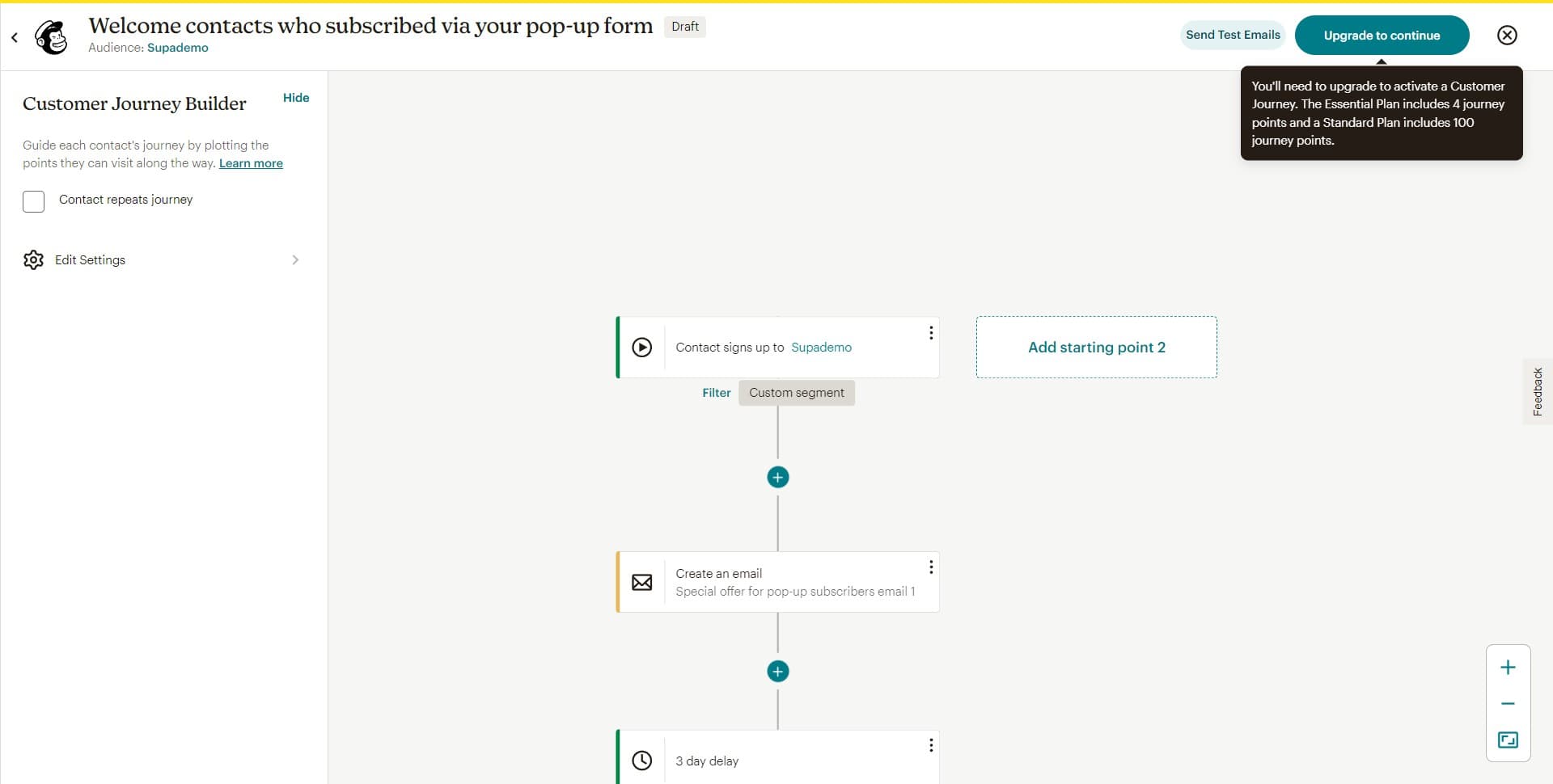 Click on Send Test Emails