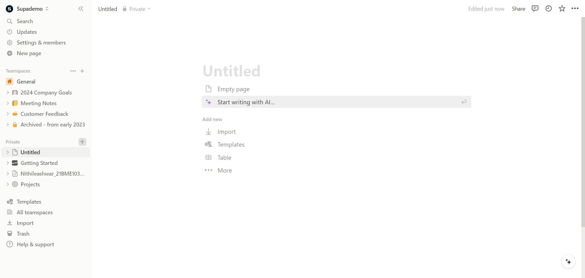 Access the templates section