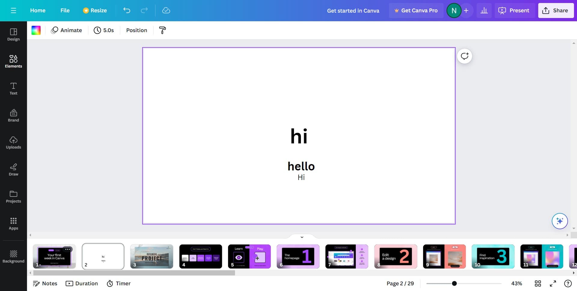 Click on Elements