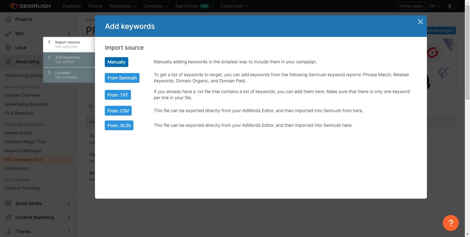 Select Manually