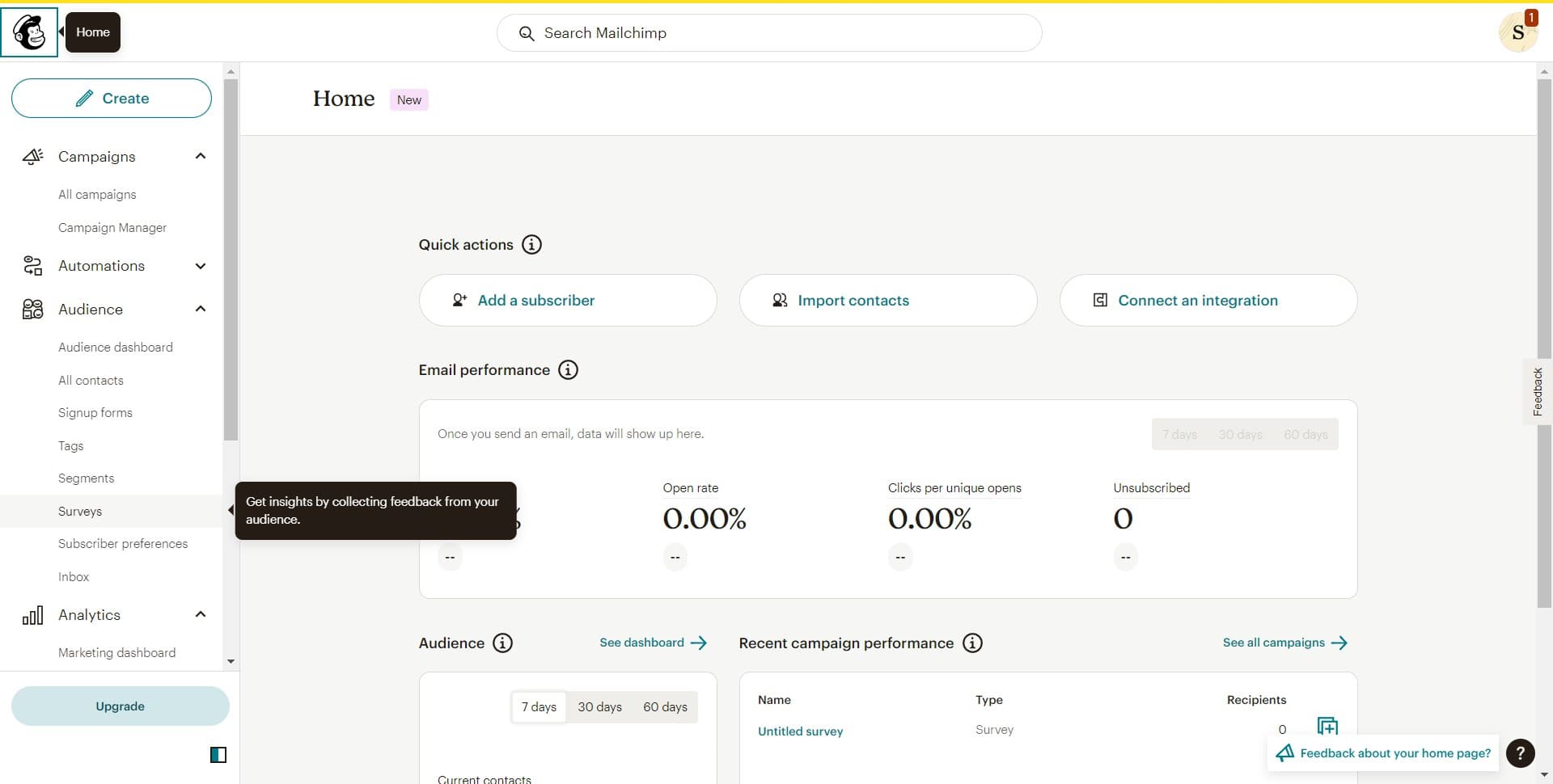 Navigate to Surveys