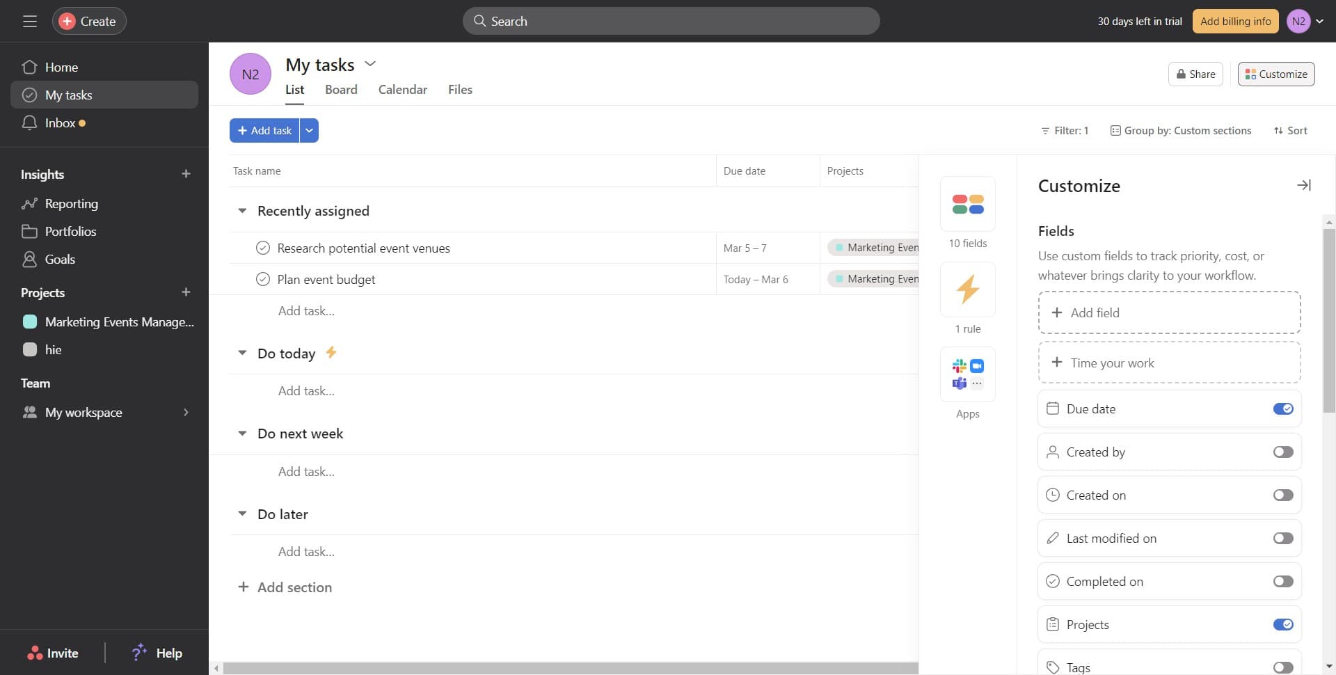 Click on Add field