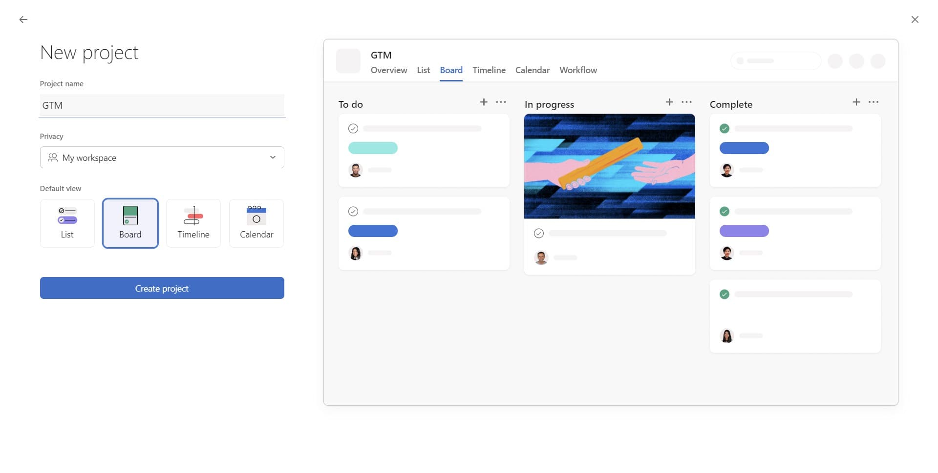 Click Create project