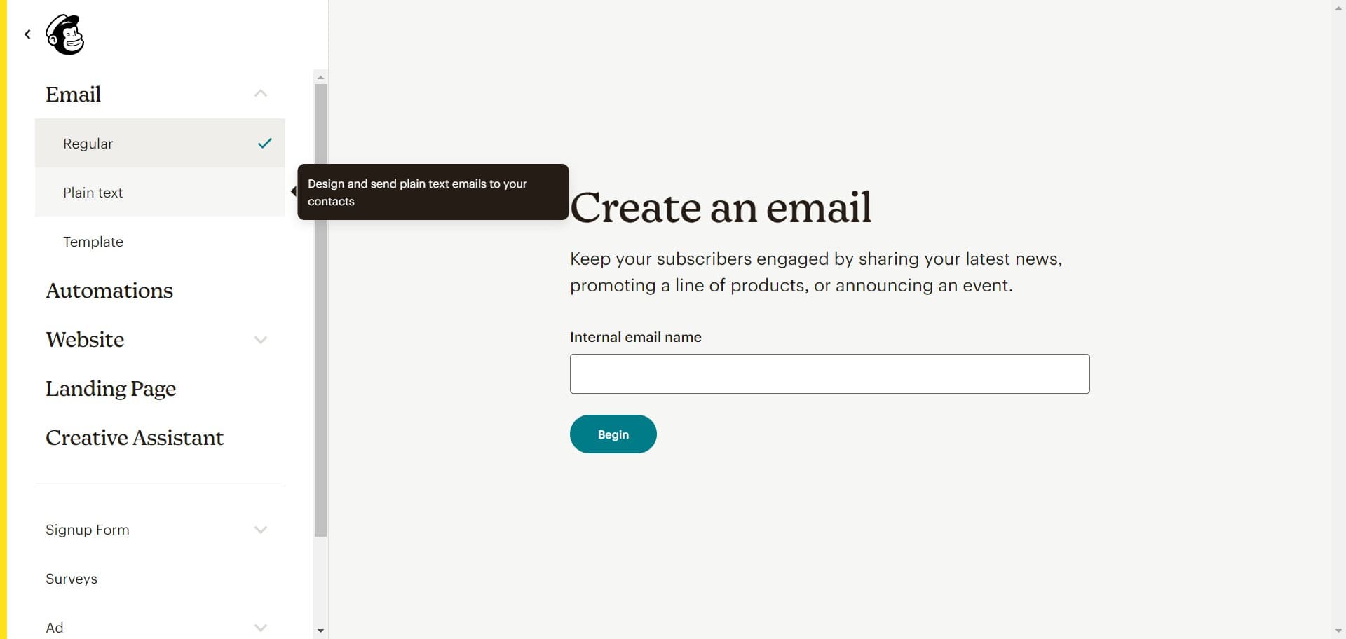 Choose Plain text format